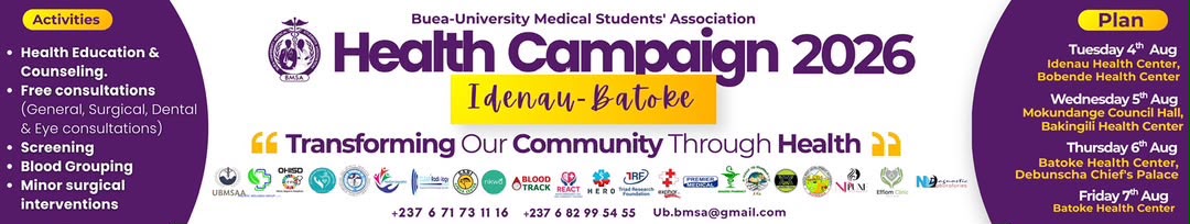 BMSA Health Campaign 2026 volunteers with Saint Charles Medical Foundation serving communities near Buea, Cameroon