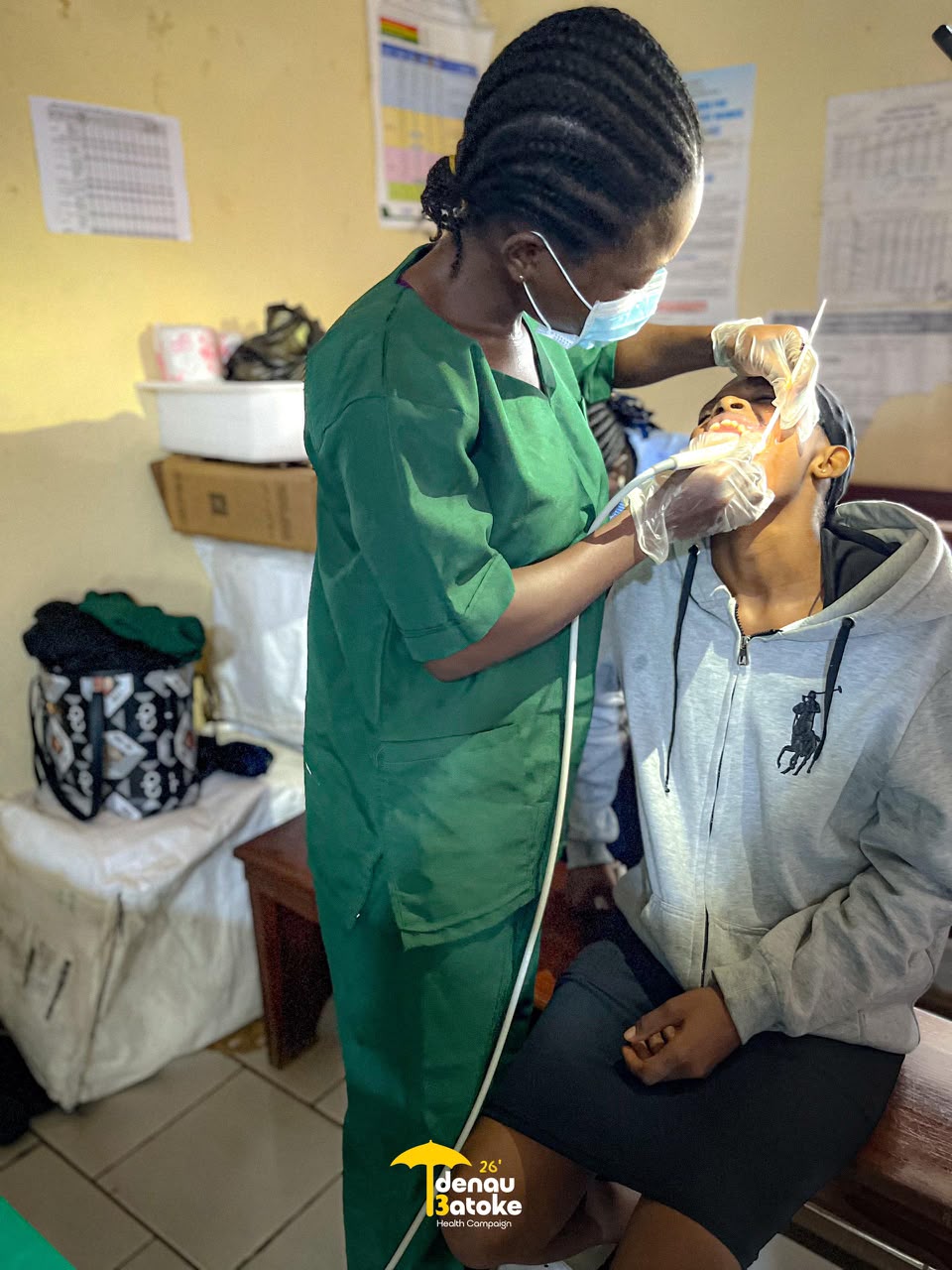 Free dental examination and teeth cleaning during the Mokundange health campaign